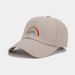 Men's Baseball Caps With Rainbow Embroidery Soft Top Cap For Autumn Outdoor Travel Sun Protection And Face Showing Small Sun Hat_voghion.com