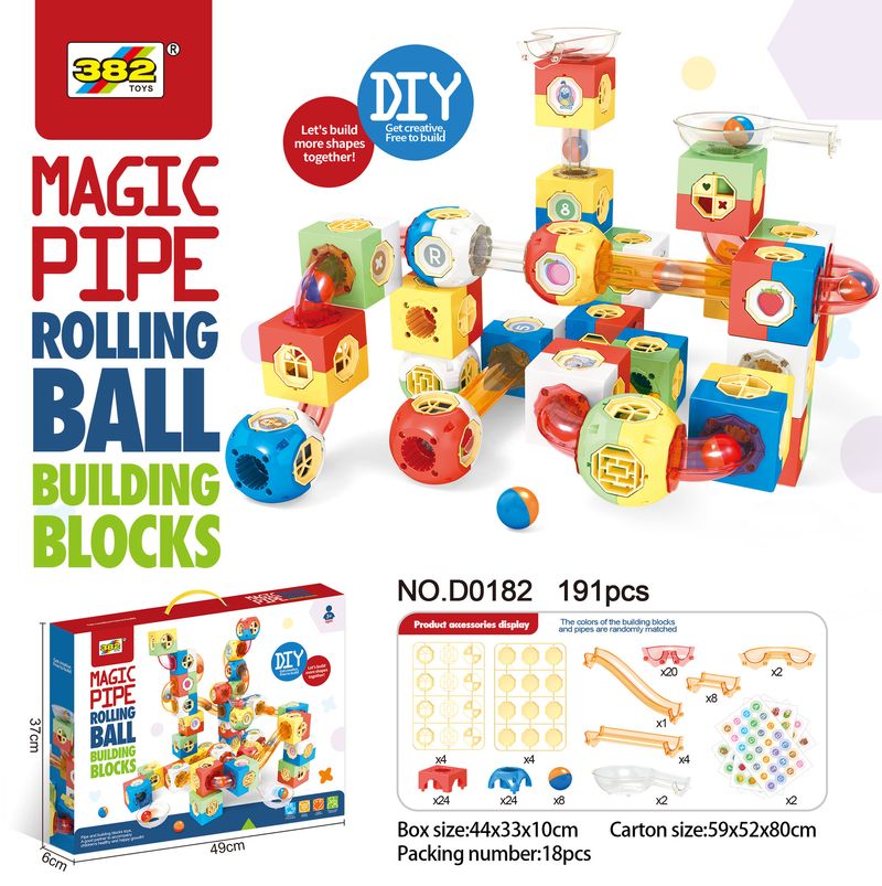 Cross Border Educational Building Blocks Magnetic Track Ball Children's Educational DIY Building Toy Building Blocks Set Wholesale_voghion.com