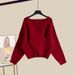 Fraen Kleeder Hierscht a Wanter Stylesch Kostümer Fir Fraen Neien Design Slimming An Alter Reduktioun Kräiz Knit Pullover Kleed Zwee Stéck Kostüm_voghion.com