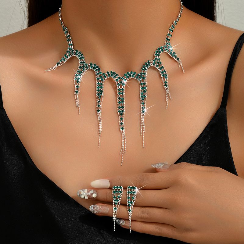 Women’s Jewelry Set Fashion Hot Selling Jewelry Fashion Jewelry Halloween Party Women's Water Diamond Cool Octopus Necklace Set_voghion.com
