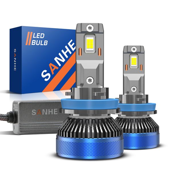 SANHE H11/H8/H9/H16 LED-Scheinwerferlampen Fern-/Abblendlicht 40000LM Superhelle Nebelscheinwerferlampe 6500K Kaltweiß, Schnell_voghion.com