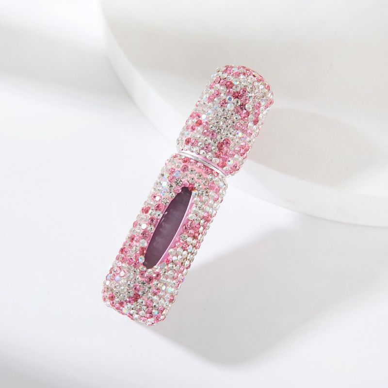 Perfume Accessories Diamond Studded Small Window 5ml Bottom Direct Filling Perfume Bottle With Diamond Spray Bottle Press Flush Perfume Empty Bottle_voghion.com