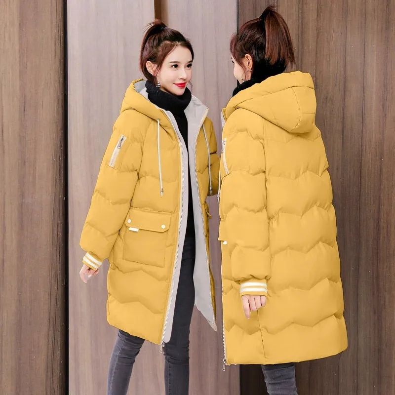 2022 neue Frauen Unten Gepolsterte Jacke Frauen Winter Warme Dicke Baumwolle Mantel Koreanische Lose Frauen Lange Parkas Winter Jacke Frauen_voghion.com