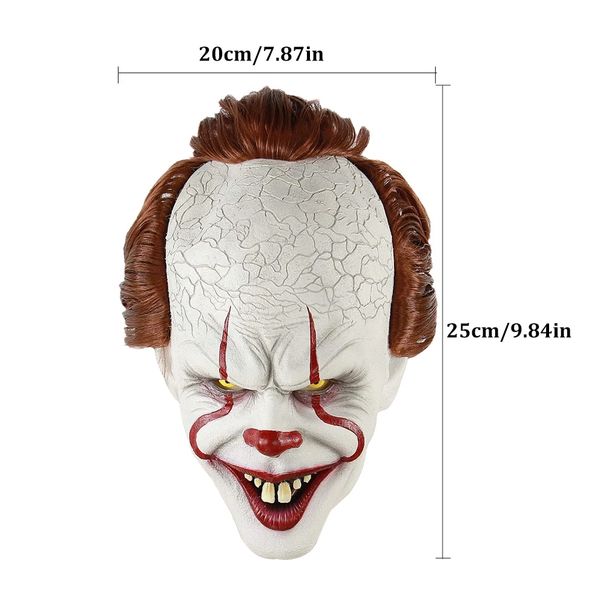 Maschera di Halloween Maschera luminescente di Stephen King Maschera da clown horror Pennywise Maschera da clown ..._voghion.com