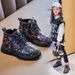 Kids Shoes Girls' shoes children's Martin short boots 2024 new style all match spring and autumn style British style princess black cotton boots_voghion.com