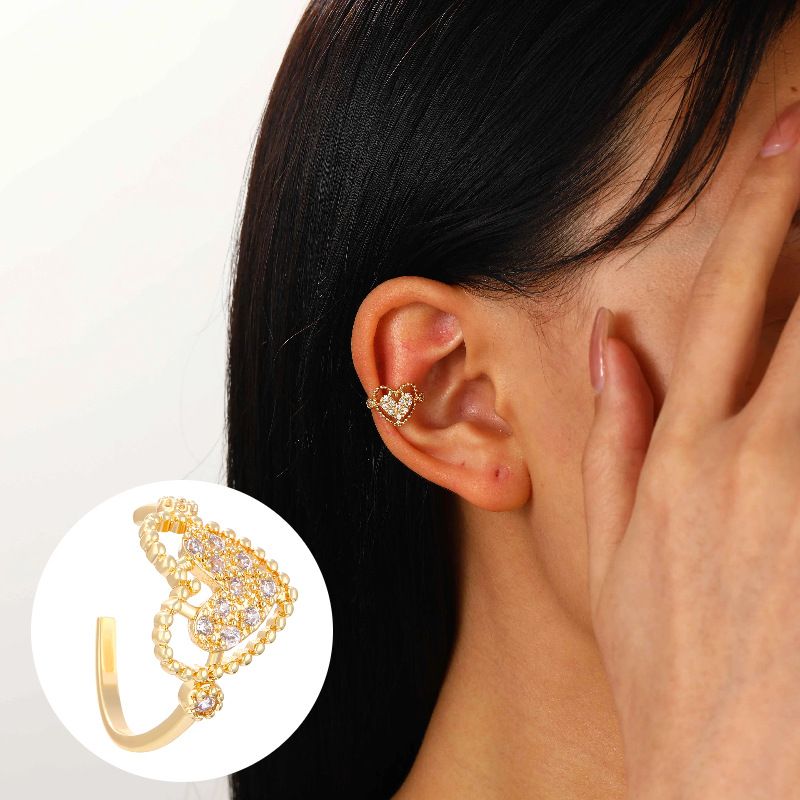 1 Piece Nordic Style Simple Style Geometric Water Droplets Copper Ear Cuffs_voghion.com