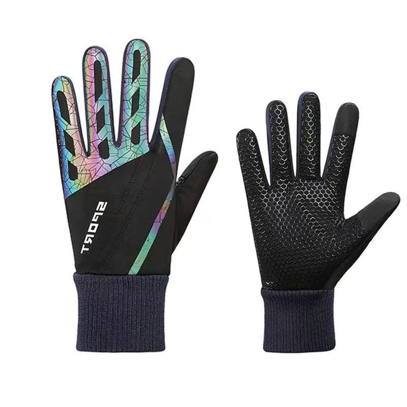 Fleece-Lined Warm Reflective Outdoor Touchscreen Ski Motorcycle Riding Winter Men's Gloves_voghion.com