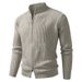 Pull en maille à col montant pour homme – Mélange 90 % polyester, coupe décontractée (gris clair/anthracite/noir/kaki/marron) – Ourlet côtelé idéal pour la superposition urbaine_voghion.com