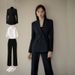Black Non-Iron Spring Autumn 2025 New Jacket Professional Formal Suit For Female College Students Interview_voghion.com