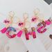 New Red English Letter Love Crystal Drip Glue Glitter Resin Bee Keychain Pendant_voghion.com