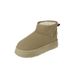 Snow boots for women in winter 2023, new plush and thickened short tube insulation, anti slip and raised plush shoes_voghion.com
