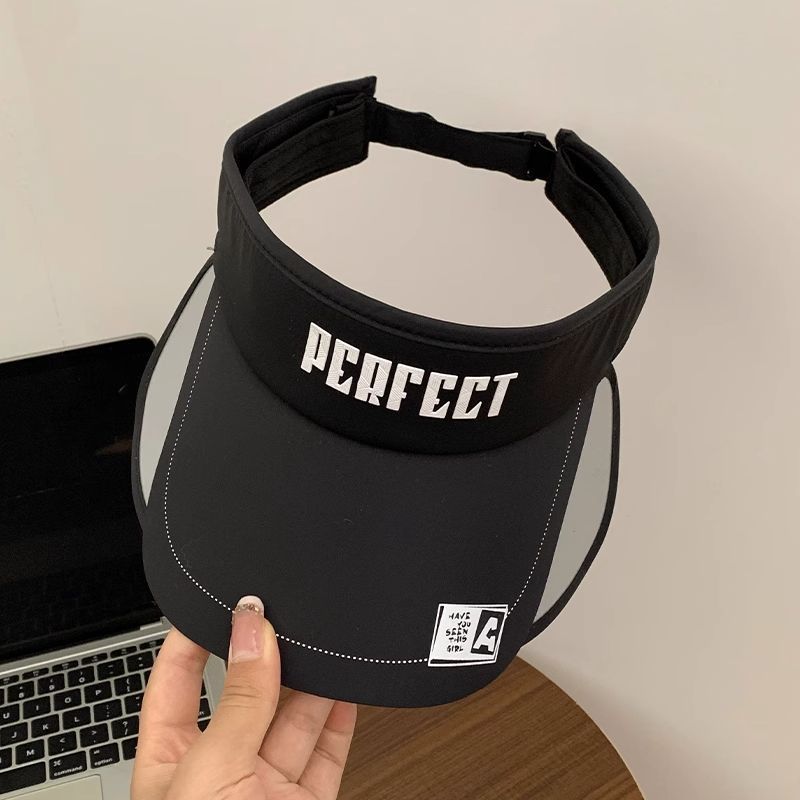 Korean Version Of Quick-drying Empty Top Hat Children's Retractable Brim Sun Protection Face Cover Sun Hat Summer Sports Running Sun Hat Men_voghion.com