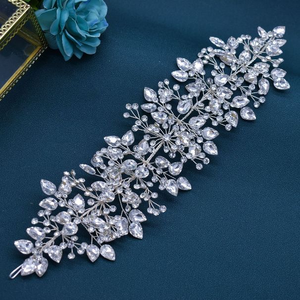 Bridal Headband Handmade Rhinestone Headband Headdress Heart Shaped Diamond Pressed Headband Shape Soft Headband_voghion.com