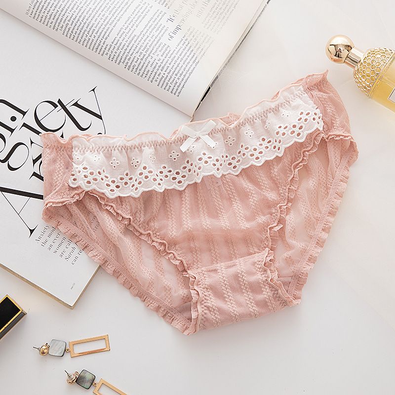 Intimo Slip da giorno sexy trasparente per ragazze, mutandine in pizzo ricamato_voghion.com