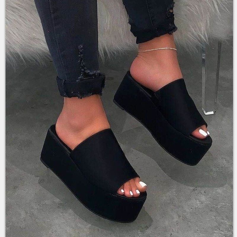 Women's Shoes Summer New Large Size Women's Shoes Style Camouflage Thick Bottom Platform Heel Sandals Women_voghion.com