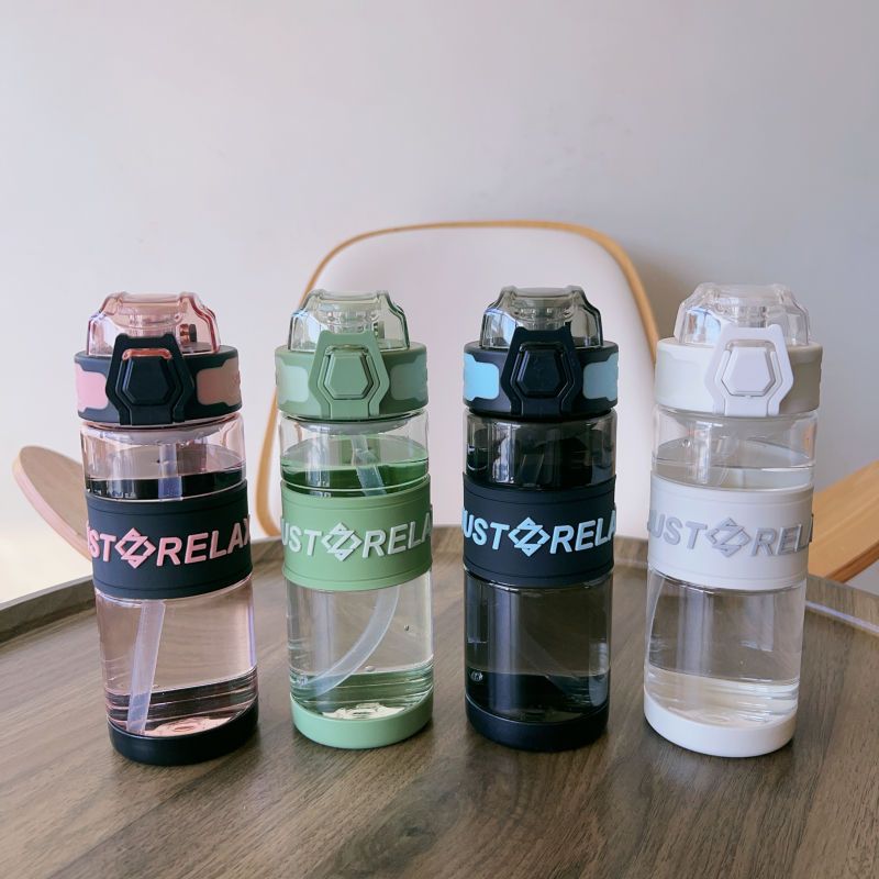 Water Bottle Women, Aesthetic, Simple Ins Style, High Temperature Resistant, Outdoor Dual-Use Plastic Cup, Summer_voghion.com