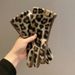 Leopard Print Cashmere Touchscreen For Women, Warmth, Cold Protection, Winter Riding Electric Bikes, Driving,_voghion.com