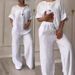 Breathable Linen Cotton Wide Leg Pants Set With Long Sleeve Top - Relaxed Fit Boho Chic Outfit For Women_voghion.com