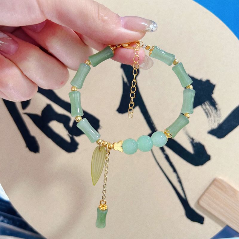 Neues, klares und kühles Armband aus Bambusperlen für Frauen, Nischendesign, hochwertiger Freundinnenschmuck im chinesischen Stil_voghion.com