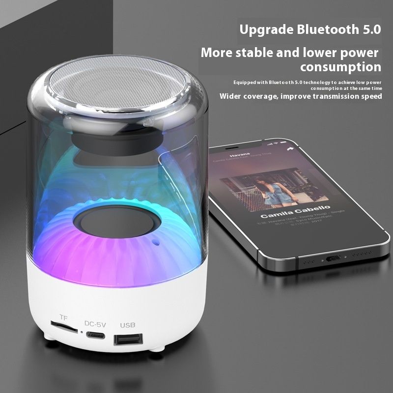 Slimme kleurveranderende Bluetooth-luidspreker - Draagbare draadloze luidspreker met RGB-verlichting, diepe bas, TF-kaartondersteuning en USB-voeding - Thuis/Auto/Buitengebruik_voghion.com