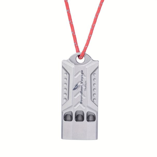 Pure Titanium Mini Outdoor Emergency Whistle Can Carry Loud Three-hole Outdoor Survival Whistle Signal Transmission Sports Training Whistle_voghion.com