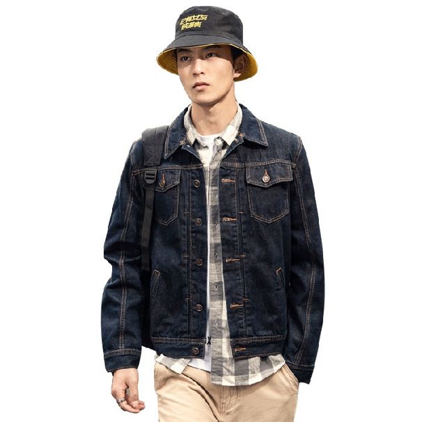 Pulse Pulse 2023 New Denim Korean Style Trendy European American Spring And Autumn Loose Fit Men's Jacket_voghion.com