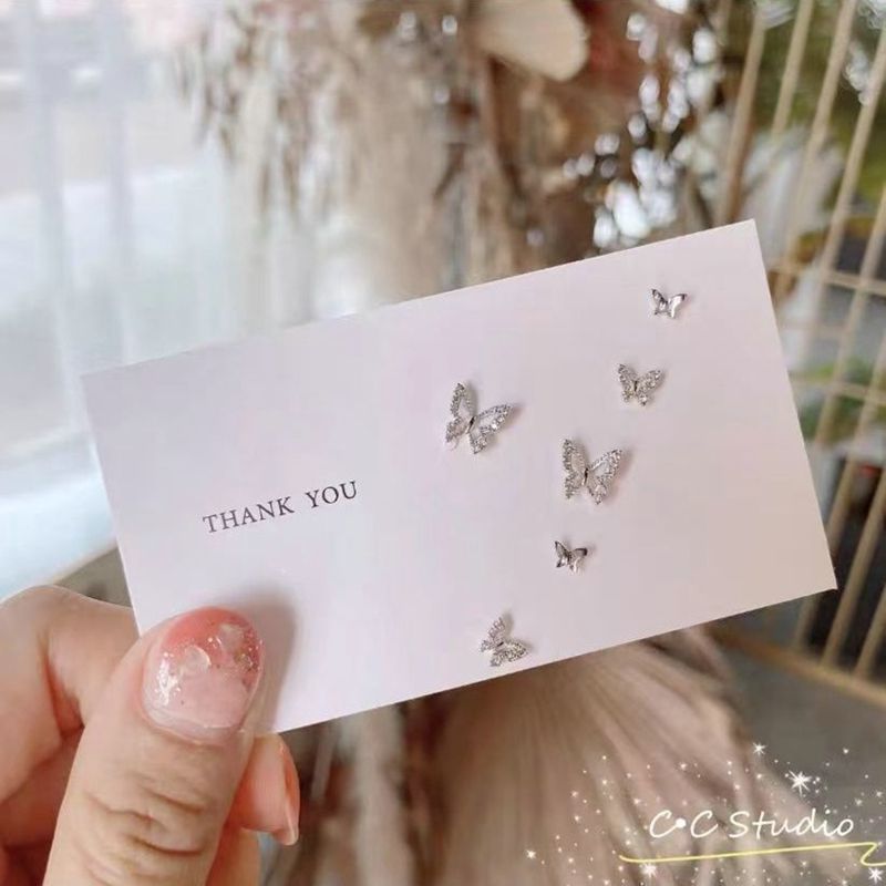 Orecchini in stile coreano con farfalla, cuore, fiocco, nodo e garofano in zirconio lucido, gioielli da sposa, regali_voghion.com