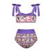 Women's Hip-wrapped Three-piece Swimsuit Color-blocking Printed Beach Sun Protection Clothes_voghion.com