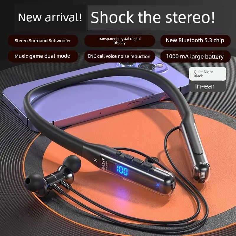 Suitable For Sony Wireless Noise-Reduction Bluetooth Headset In-Ear Neck Hanging Large Capacity High Sound Quality_voghion.com