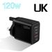 120W 5-Port USB-C PD Fast Charger Plug,4 Port QC3.0 Wall Adapter For IPhone/iPad_voghion.com