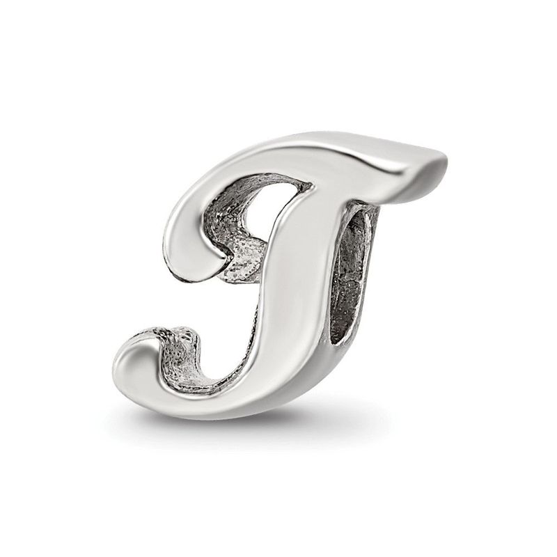 Sterling Silver Reflections Letter T Script Bead_voghion.com