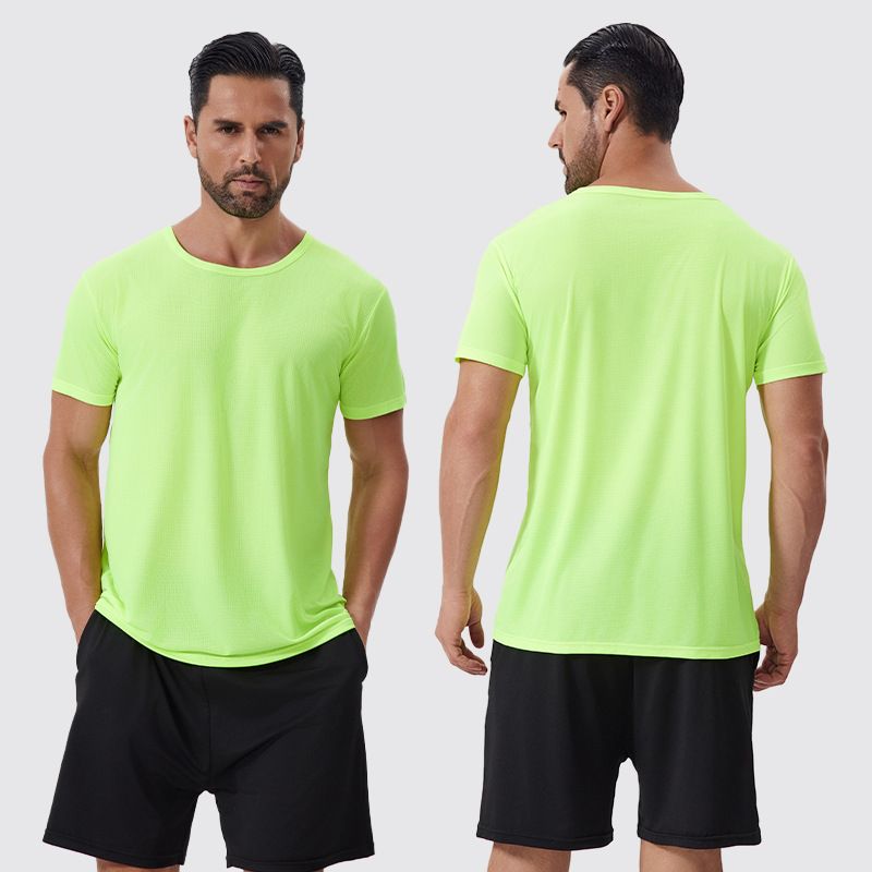 Summer Sports Men's Clothes Short Sleeved Outdoor Quick Drying Men's Casual Short Sleeved Breathable Professional Sweat Absorbent Round Neck_voghion.com