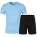 2024 Summer Trendy Short sleeved Non hooded Shorts Regular Sports Casual Set_voghion.com