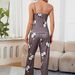 Lässiges und bequemes Sommerpyjama-Set für Damen, zweiteiliges Set mit Blumenträgern_voghion.com