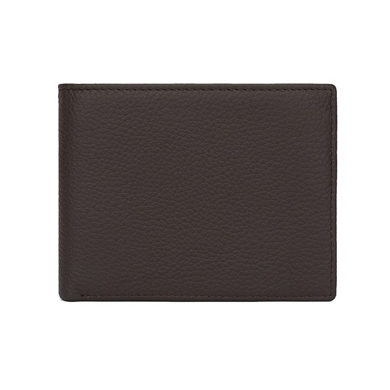 Portafoglio da uomo semplice retrò in vera pelle, portafoglio multi-carta, clip per dollari, portamonete orizzontale_voghion.com