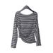Women's Clothing Long Sleeve T-Shirt With Striped Contrast Design – Soft Lyocell Fabric, Relaxed Fit, Wrinkle-Resistant & Versatile Styling_voghion.com