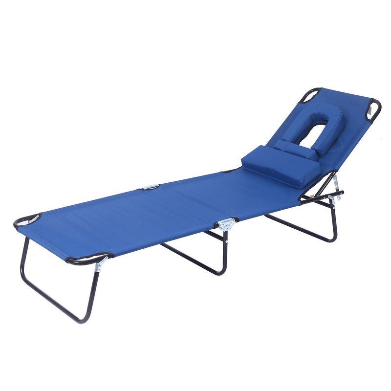 Outdoor Tri Fold Massage Reclining Bed Balcony Leisure Outdoor Courtyard Reclining Chair Villa Swimming Pool Reclining Bed Folding Beach Bed_voghion.com