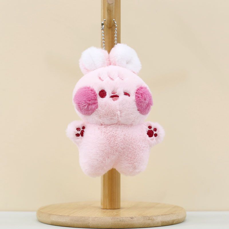 Fluffy Adorable Bunny Keychain Plush Toy Cute Mini Rabbit Bag Accessory Charm_voghion.com