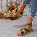 2025 Summer New Hot Tume American Ethnic Flat Bottom Women's Shoes Large Beach Sandals_voghion.com