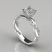 New Style Electroplated White K Princess Square Engagement Women's Valentine's Day Diamond Ring_voghion.com