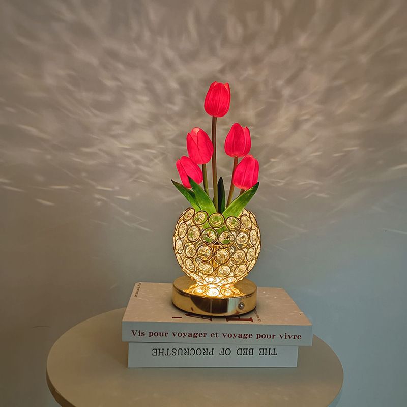 Neu LED tulpe nacht bett simulation blumentopf dekoration kristall atmosphäre licht kreative dekorative tisch lampe_voghion.com
