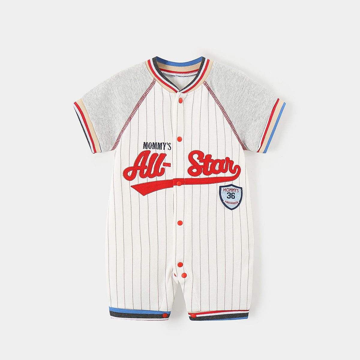 Ρούχα μωρού από καθαρό βαμβάκι κατηγορίας Α, για μητέρες και παιδιά, καλοκαιρινά, λεπτή φόρμα μωρού, χαριτωμένη κοντομάνικη φόρμα για μπουσουλήματα, καλοκαιρινά ρούχα_voghion.com