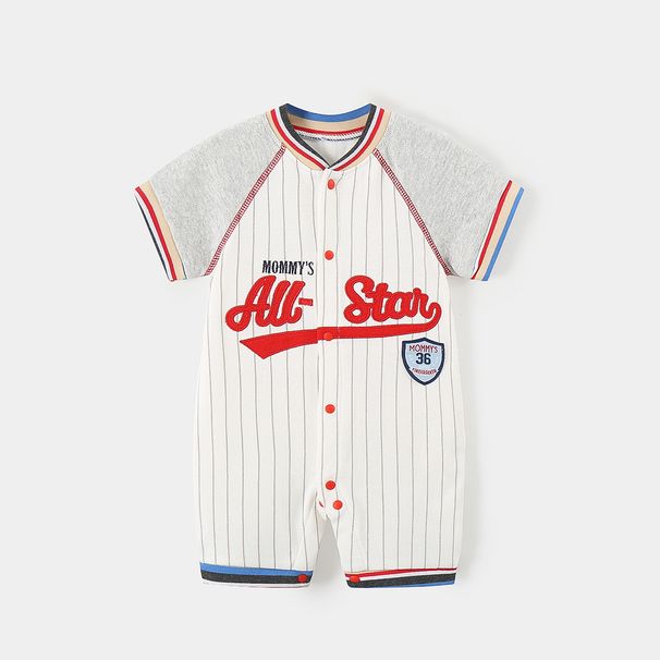 Ρούχα μωρού από καθαρό βαμβάκι κατηγορίας Α, για μητέρες και παιδιά, καλοκαιρινά, λεπτή φόρμα μωρού, χαριτωμένη κοντομάνικη φόρμα για μπουσουλήματα, καλοκαιρινά ρούχα_voghion.com