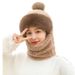 Scaldacollo da donna per autunno e inverno, mascherina, protezione per le orecchie integrata, cappello antivento, foderato in pile,_voghion.com