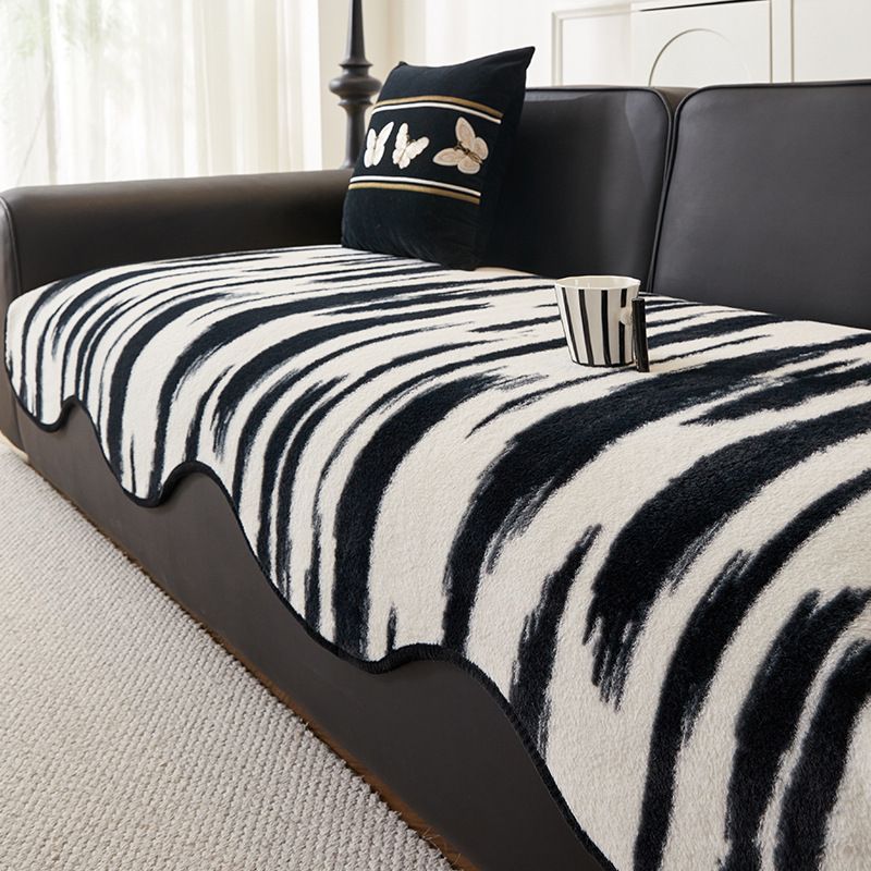 Luxury Irregular Shaped Plush Rabbit Fur Sofa Cushion Cover Non-Slip Winter Warm Seat Pad For Living Room Straight Sectional Sofa_voghion.com