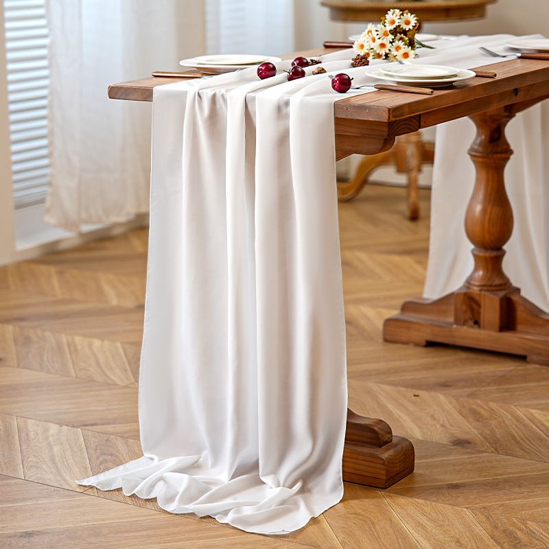 Tecido decorativo de poliéster premium - Cortina lisa resistente a arranhões e pesada para casamento, festa, hotel (70 x 300 cm, 12 cores)_voghion.com