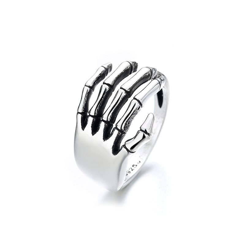 Sterling VENUS Sier Retro Punk Rock Creatieve Schedel Sluiting Ring Dames Eenvoudig Feest Sieraden Cadeau Groothandel_voghion.com