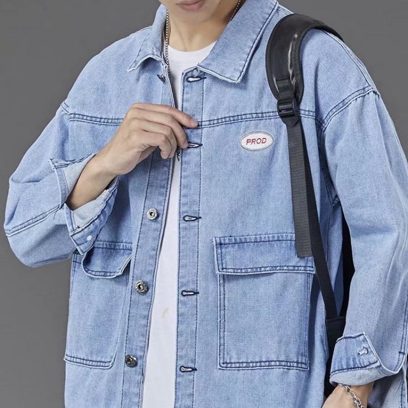 Veste en jean pour homme, nouvelle collection automne-hiver, version coréenne, tendance, polyvalente, ample, vêtements de travail, printemps_voghion.com
