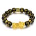 Bracciale unisex alla moda in oro con perline di mantra a sei caratteri in ossidiana color oro_voghion.com