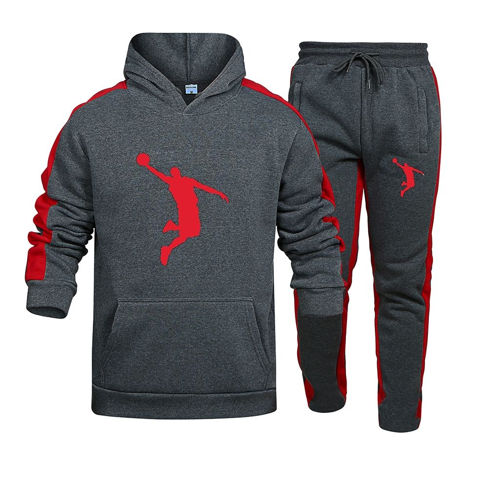Autumn and Winter Tracksuit Men 2 Pieces Set Sweatshirt + Sweatpants Sportswear Casual Mens Clothing Hoodies Suit_voghion.com